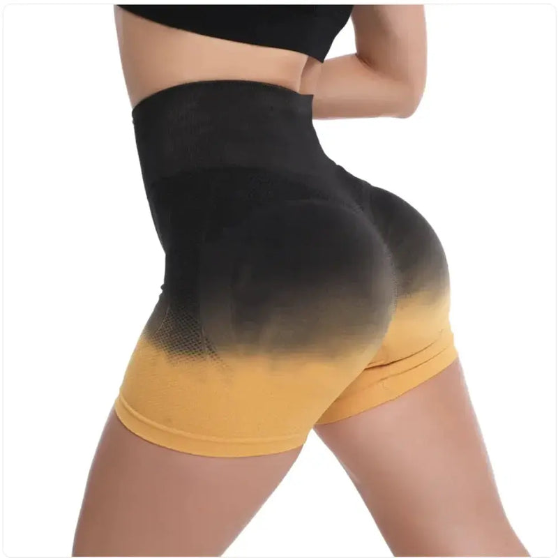 Women's High-Waist Gradient Yoga Shorts - Athletic Workout Shorts | Gym & Fitness by Mead's Supply & Equipment Outfitters limited