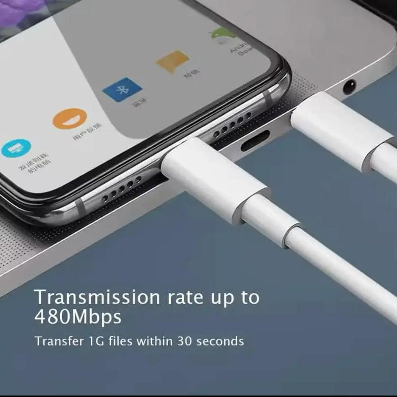 Type C to Type C (1m) Charger Cable For Samsung Devices (White) by 9eight5
