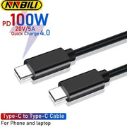 Type C to Type C (2m) Charger Cable For Samsung Devices (Black) by 9eight5