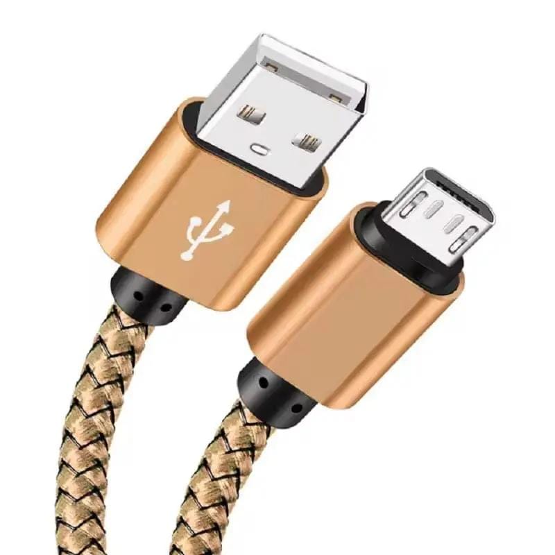 9eight5 Phone/Tablet Accessories Charger Cable for Samsung Phones & Tablets (Gold), Type B (Micro USB) - 1m Charger Cable for Samsung Phones & Tablets (Gold), Type B (Micro USB) - 1m