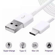 Charger Cable for Samsung Phones & Tablets - USB to Type C (1.2m) (White) by 9eight5