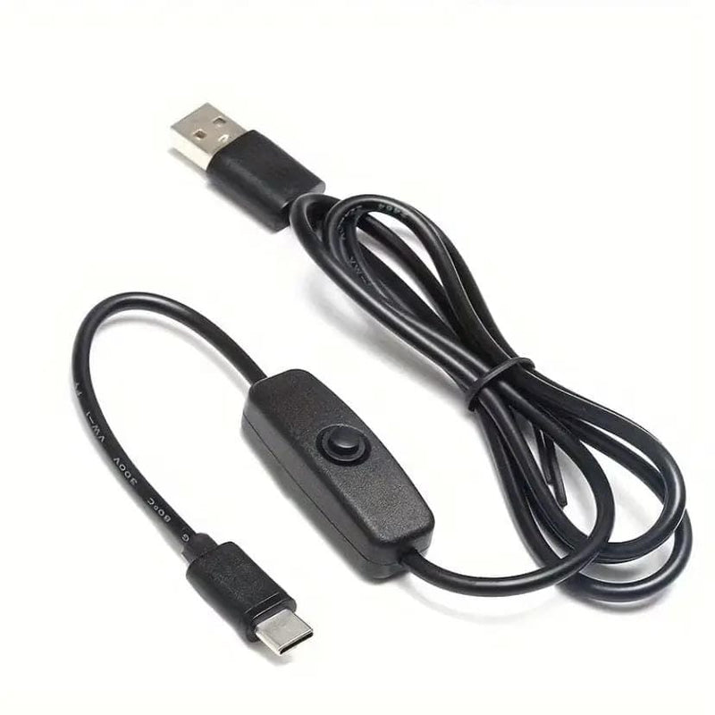 9eight5 Phone/Tablet Accessories Charger Cable With Switch (USB to Type C) - 1m (Black) Charger Cable With Switch (USB to Type C) - 1m (Black)