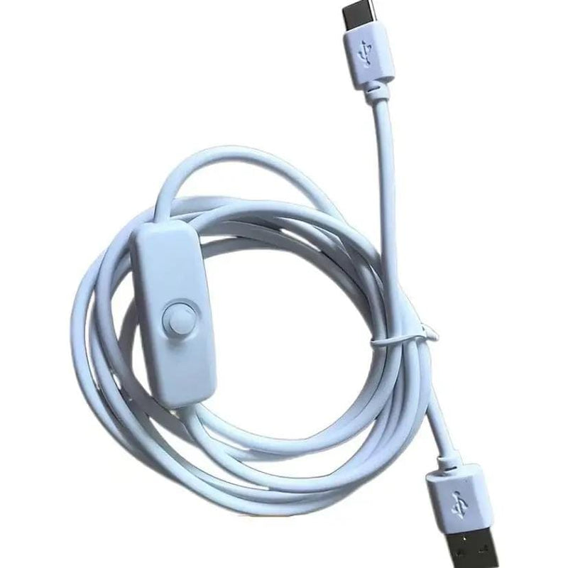 9eight5 Phone/Tablet Accessories Charger Cable With Switch (USB to Type C) - 1m (White) Charger Cable With Switch (USB to Type C) - 1m (White)