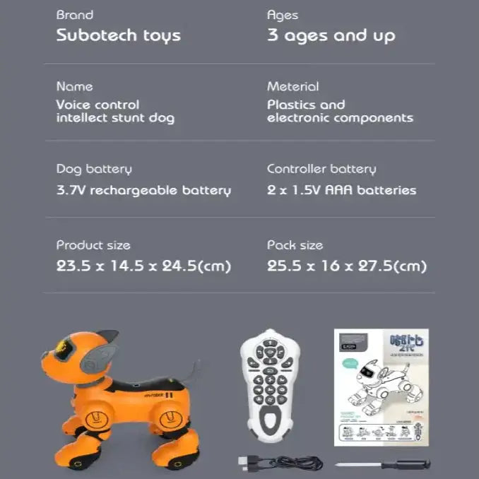 Remote Control Smart Robot Dog Toy with Voice & Programming Functions by Habicare
