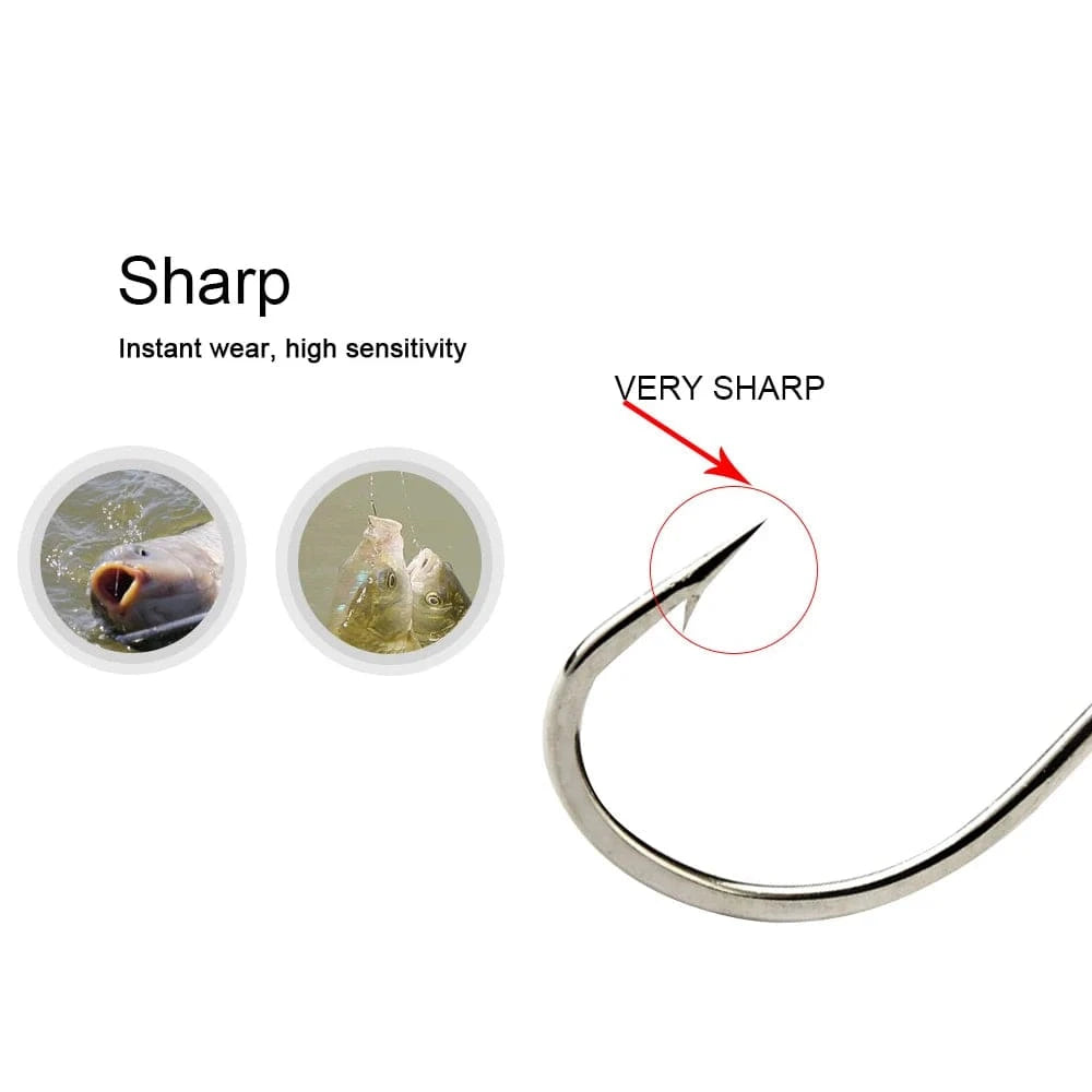 China Action Fishing Nets 100PC/Lot 421N High Carbon Steel Bronze Fishing Hooks 1#-10# Flatted Round Carp Fishing Accessories Jig Head With Barbed Pesca