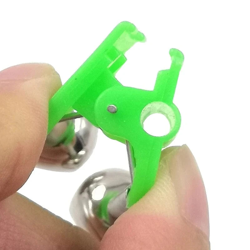 China Action Fishing Nets 10pcs/lot Fishing Bite Alarms Fishing Rod Bell Rod Clamp Tip Clip Bells Ring Green ABS Fishing Accessory Outdoor Metal