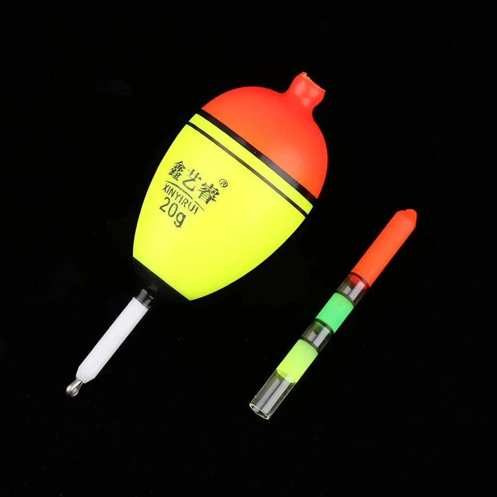 China Action Fishing Nets 1PC 2 Styles Eva Foam Luminous Ball Boia Bobber Night Glowing Light Stick Floating Floats Outdoor Camping Fishing Accessories
