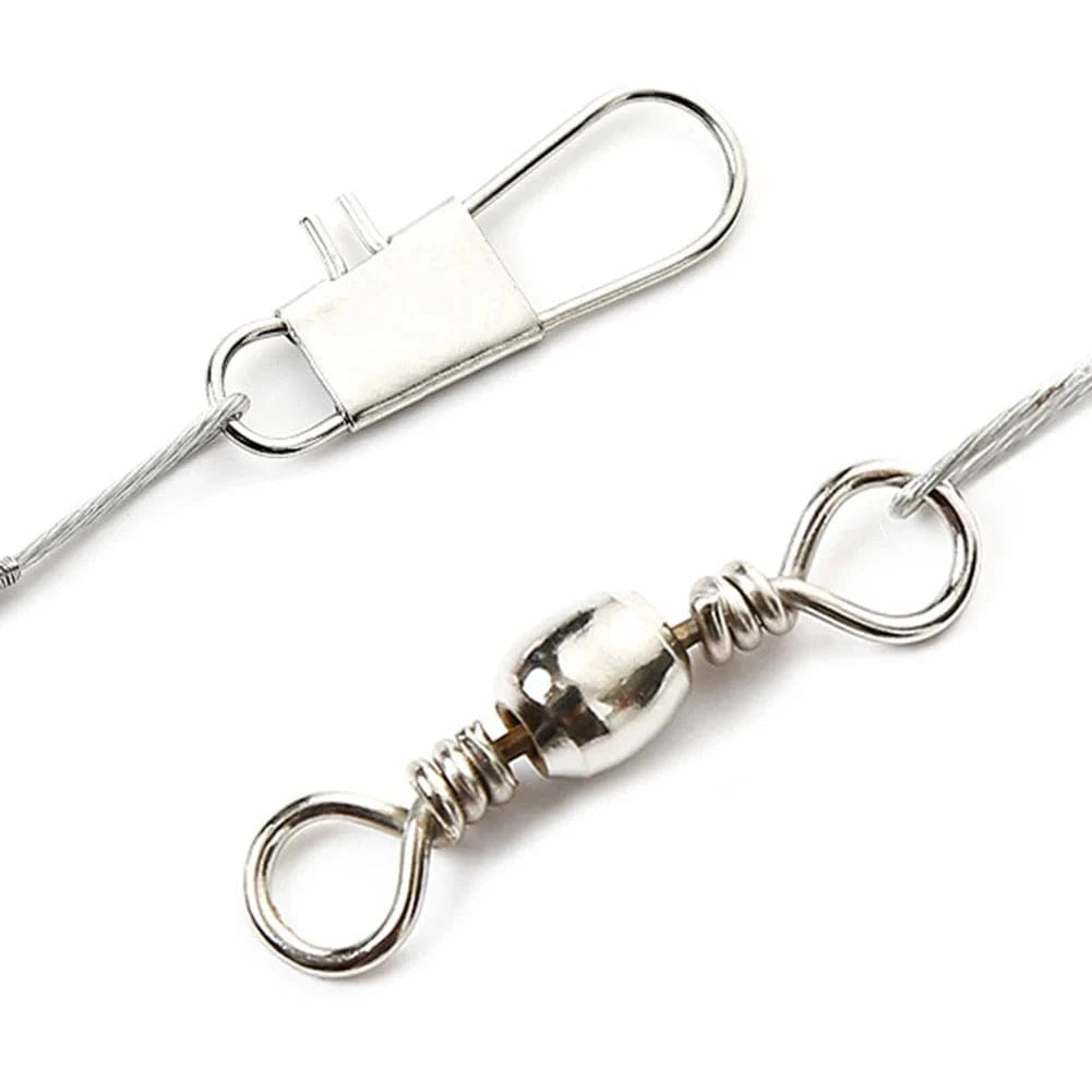 China Action Fishing Nets 20Pcs  Anti Bite Fishing Lines Multipurpose Lure Trace Rope Connector Steel Wire Leader Line Swivel Outdoors Fishing Accessories
