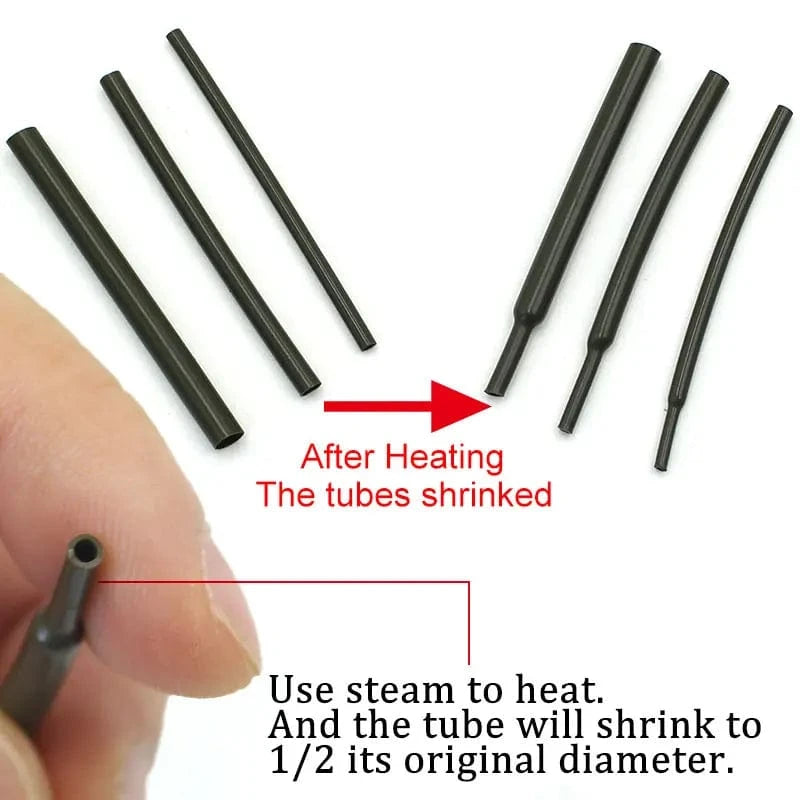 China Action Fishing Nets 50PCS Carp Fishing Accessories Fishing Hook Line Sleeves Heat Shrink Tubes For Carp Ronnie Spinner Rigs Fishing Tackle Equipment