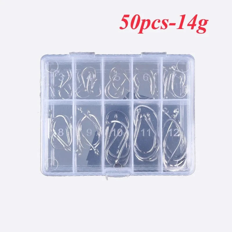 China Action Fishing Nets 50pcs Fishing Hooks 100-1000 Pieces of Fish Hook Box Set Saltwater Fresh Water High Carbon Steel Fish Hook Accessories Fishing Gear
