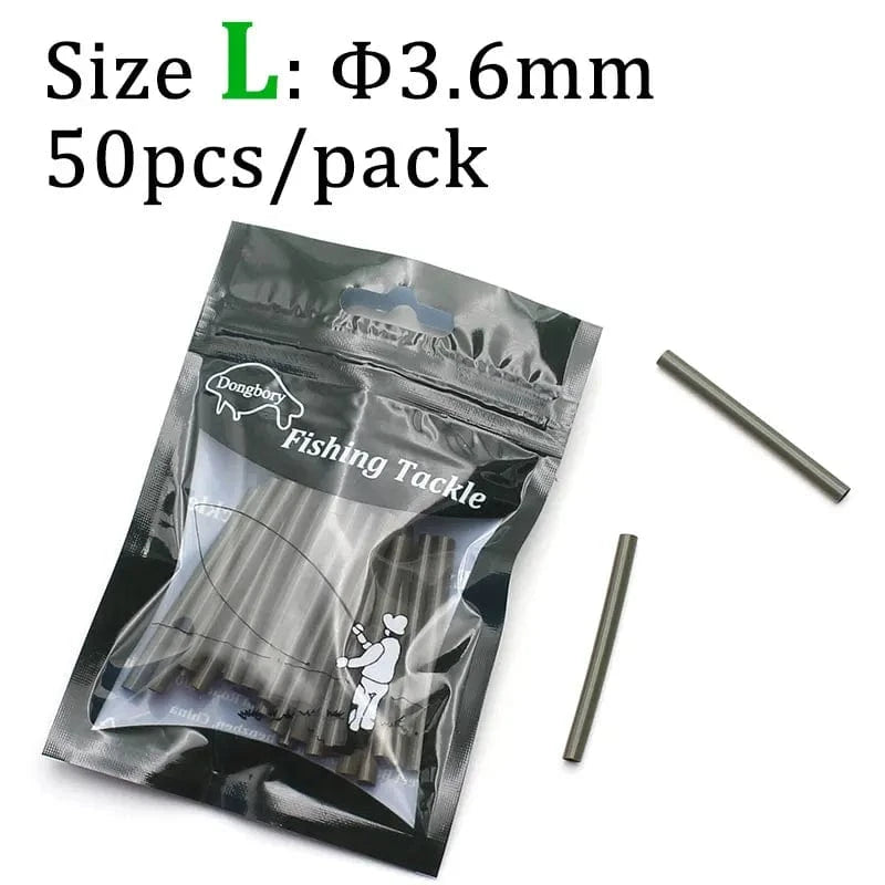 China Action Fishing Nets 50PCS-L 50PCS Carp Fishing Accessories Fishing Hook Line Sleeves Heat Shrink Tubes For Carp Ronnie Spinner Rigs Fishing Tackle Equipment