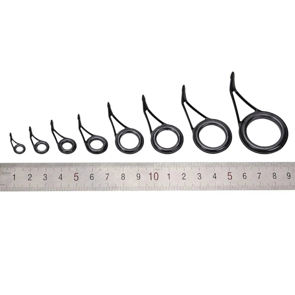 China Action Fishing Nets 8Pcs 8Pcs Fishing Rod Guide Ceramic Rings High Carbon Steel Oval Top 6-30mm Pole Repair Kit Replacement Set Fishing Gear Accessories