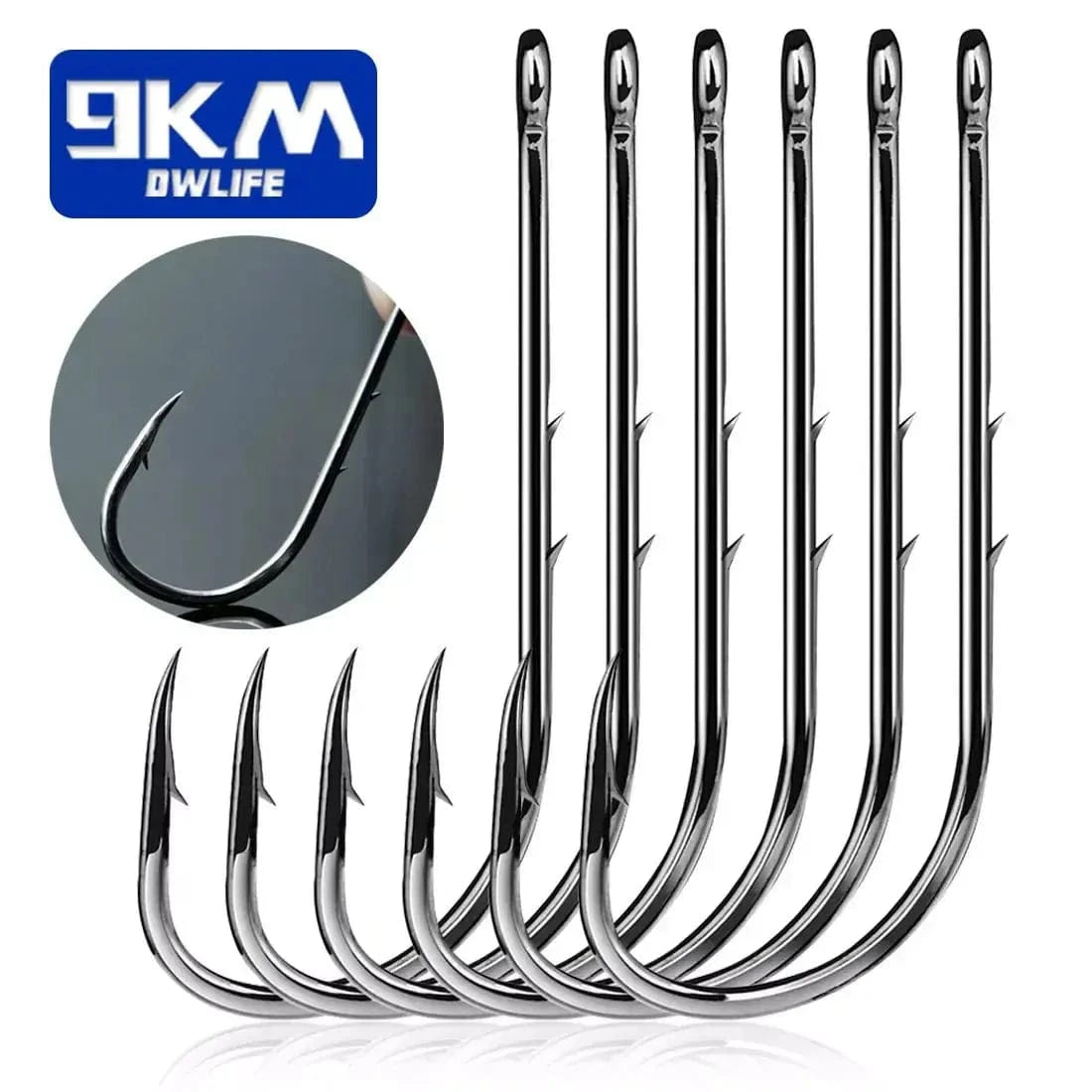 China Action Fishing Nets 9KM Baitholder Fishing Hooks Sea Barbed Fishing Lures Shank Beak Live Bait Holder Carp Fishing Jig Worm Hooks Accessories Tackle