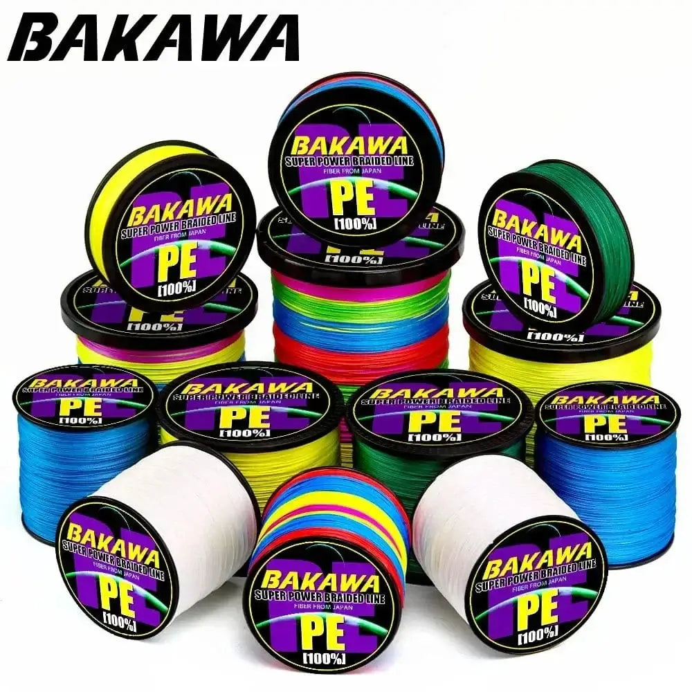 China Action Fishing Nets BAKAWA X4 Strands Abrasion Resistant Braided Fishing Line PE Super Strong Carp Multifilament Fishing Accessories For 300M