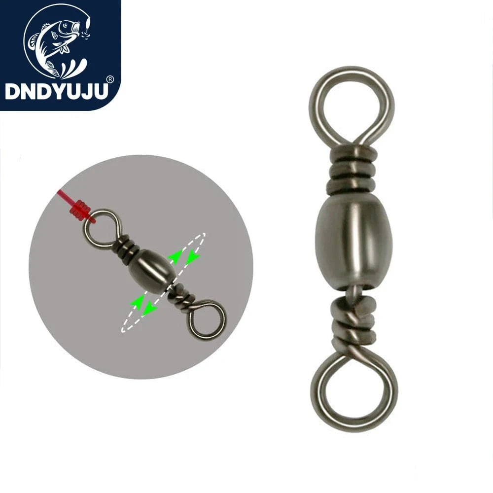 China Action Fishing Nets DNDYUJU 100pcs Fishing Connector  Barrel Swivel Carbon Steel Sea Hooks Connector for Sea Fishing Luer Connector Accessories