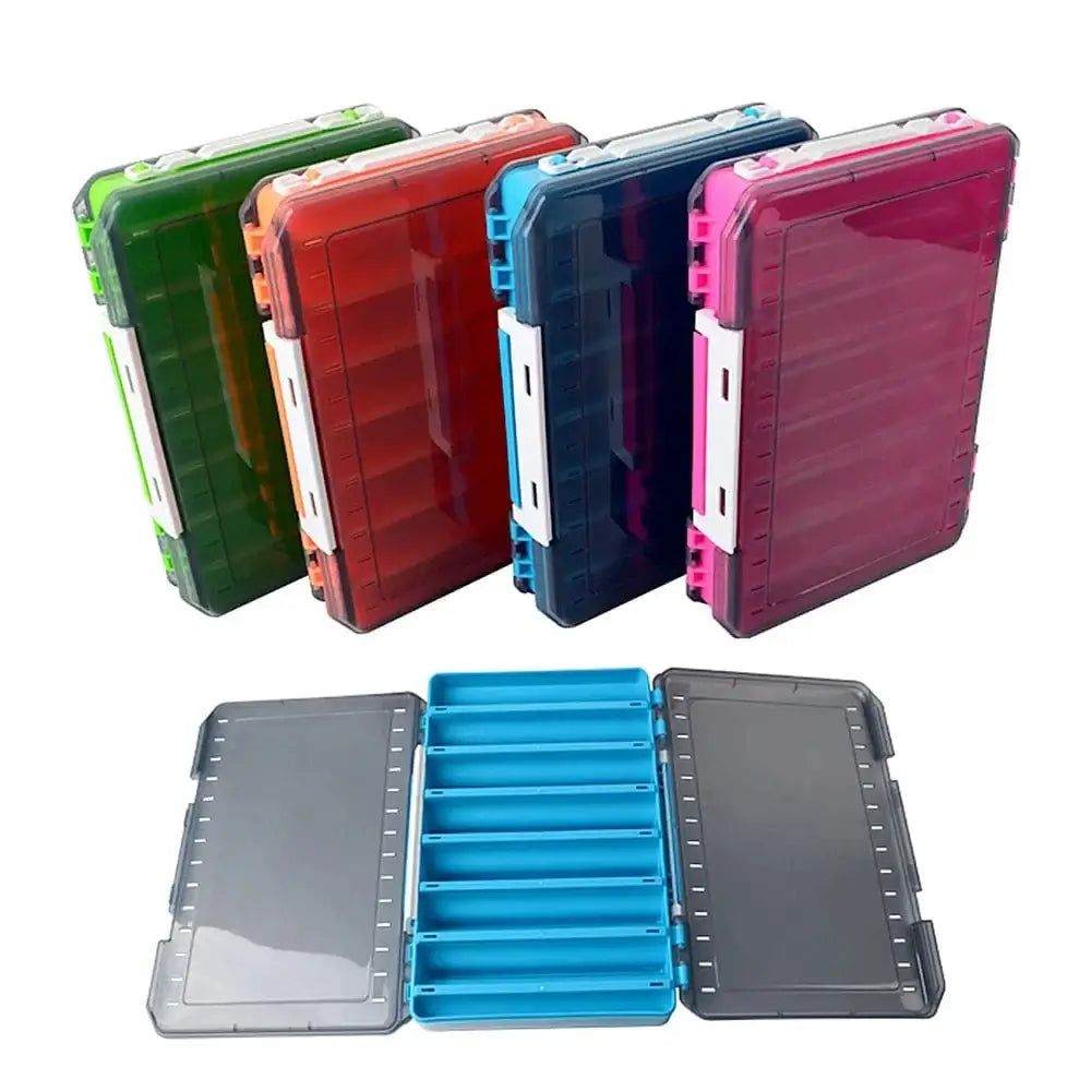 China Action Fishing Nets Double Sided Fishing Box Fishing Accessories Lures Hooks Storage Box Fishing Tackle Organizer Box Compartments Bait Lure Hook St