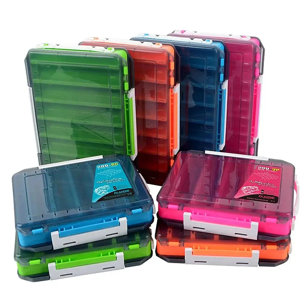 China Action Fishing Nets Double Sided Fishing Box Fishing Accessories Lures Hooks Storage Box Fishing Tackle Organizer Box Compartments Bait Lure Hook St