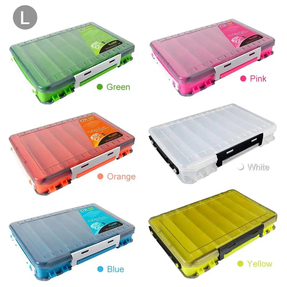 China Action Fishing Nets Double Sided Fishing Box Fishing Accessories Lures Hooks Storage Box Fishing Tackle Organizer Box Compartments Bait Lure Hook St