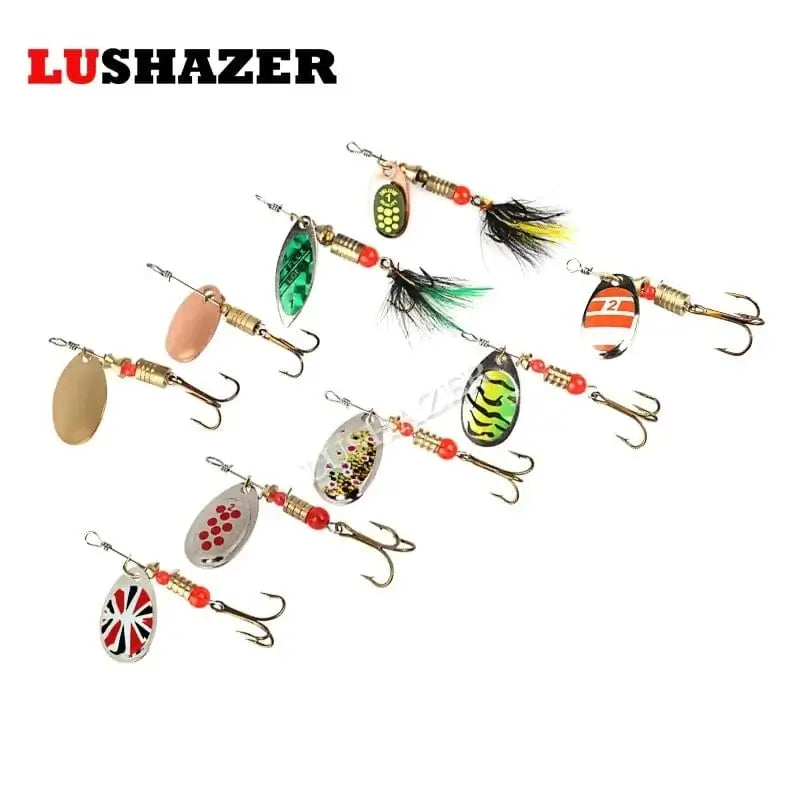 China Action Fishing Nets Lushazer spinnerbait 3g-4.2g spoon lure fishing wobblers carp fishing accessories iscas artificiais para pesca leurre peche fish
