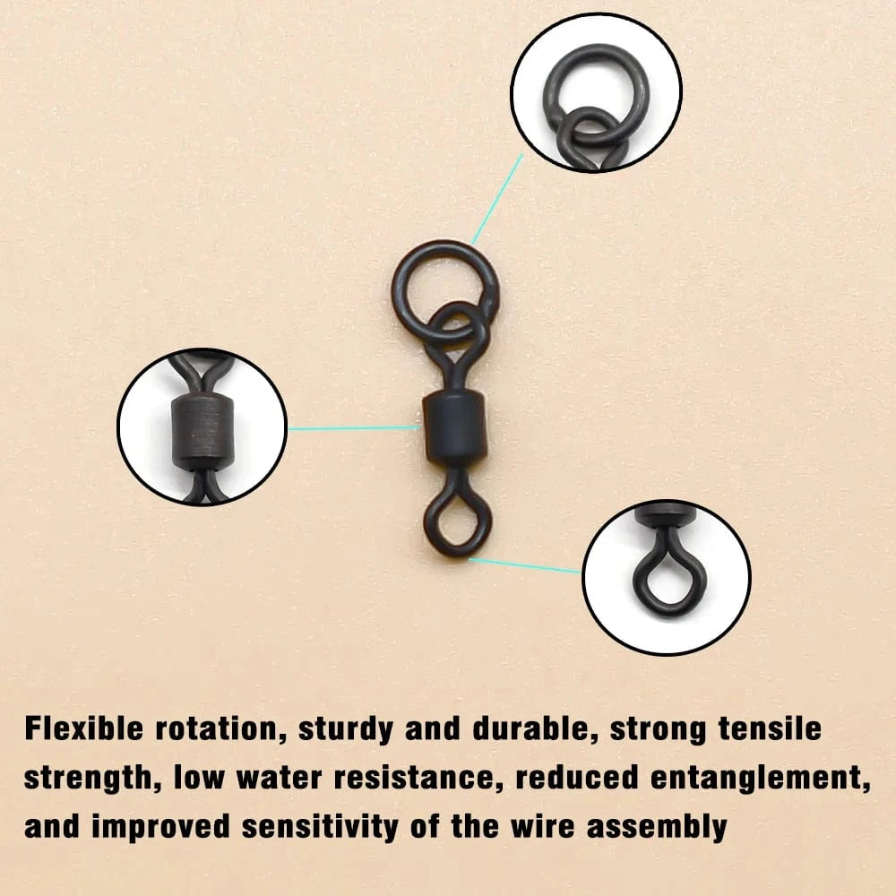 China Action Fishing Nets MNFT 40Pcs Quick Change Flexi Ring Swivel Rig Making Terminal Tackle Carp Fishing Accessories