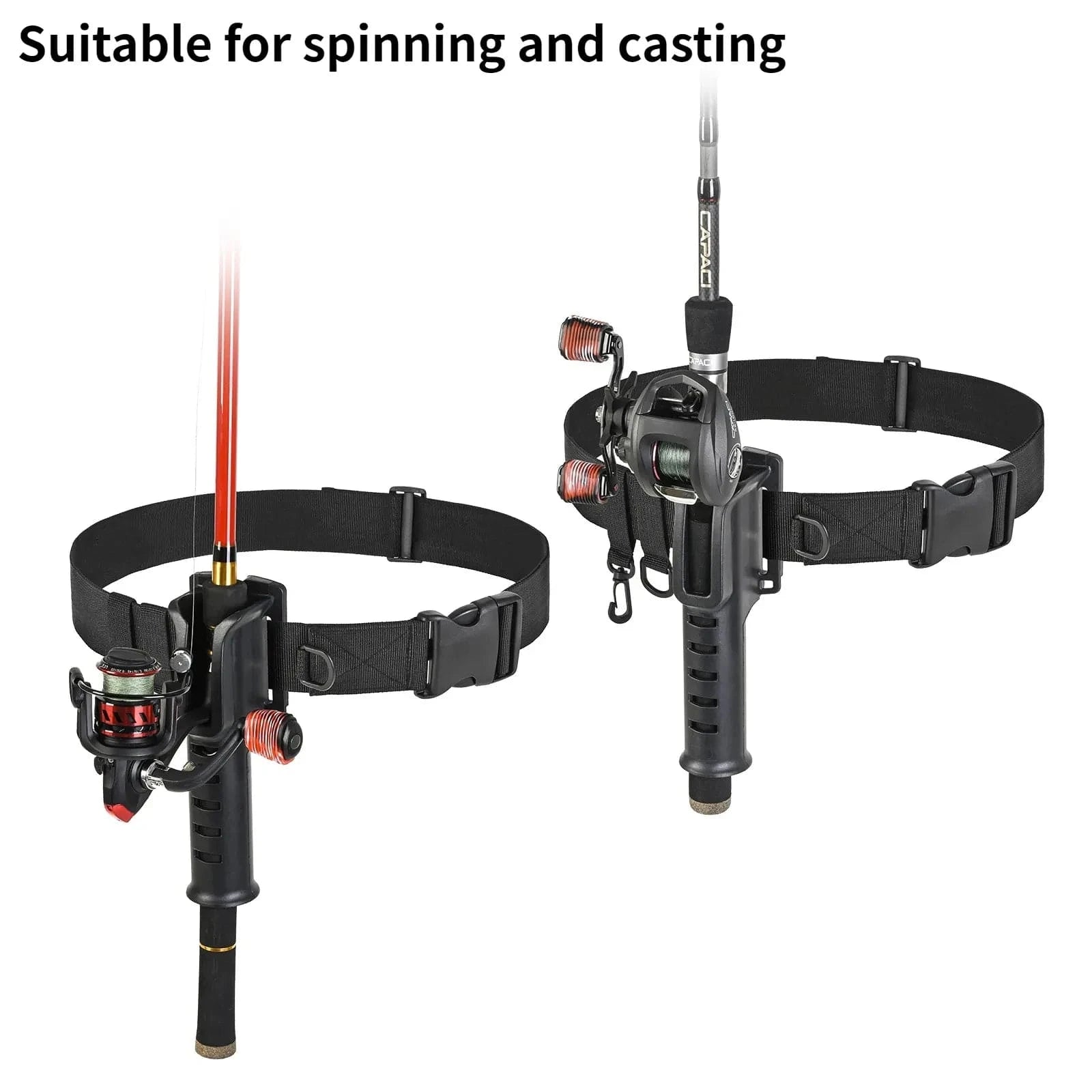 China Action Fishing Nets Portable rod holder fishing gear accessory with adjustable waist fishing rod insertion device fishing accessories tool outdoor