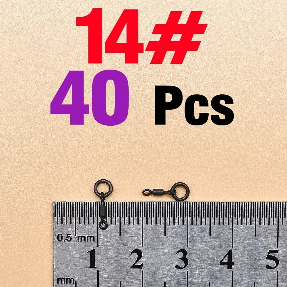 China Action Fishing Nets Size 14 / CHINA MNFT 40Pcs Quick Change Flexi Ring Swivel Rig Making Terminal Tackle Carp Fishing Accessories