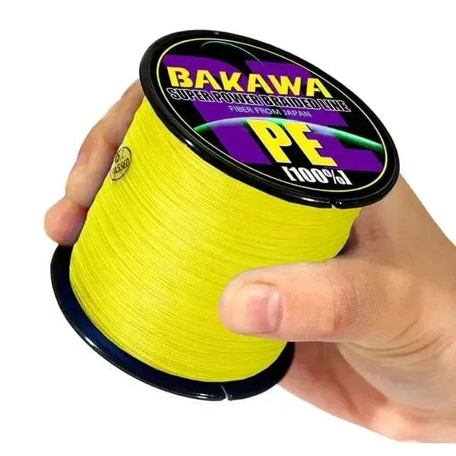 China Action Fishing Nets Yellow / 300M 0.09mm 10LB BAKAWA X4 Strands Abrasion Resistant Braided Fishing Line PE Super Strong Carp Multifilament Fishing Accessories For 300M