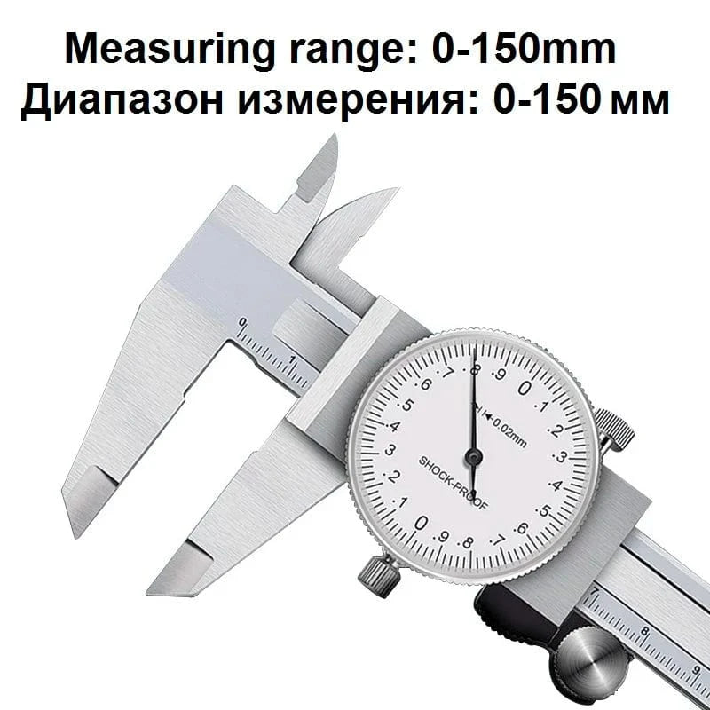 China China 0-150mm Dial Calipers High Precision Metal Vernier Calipers Shockproof Height Depth Inner Outer Diameter Tester 0-200 mm Measuring Tools