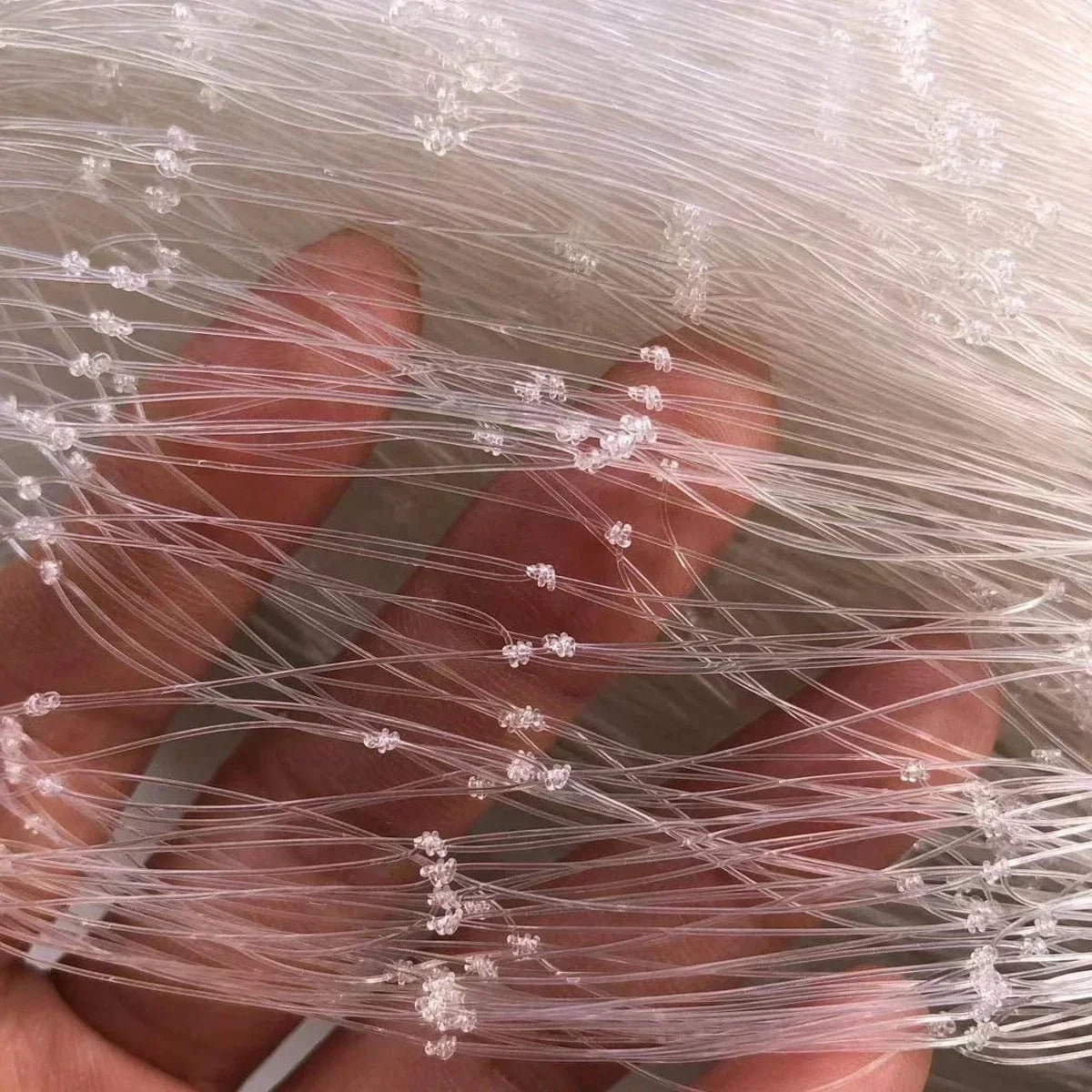 China China 0.18MM-0.4MM Line Semi-Finished Product Fishing Net Depth 48md Network Length 95m Nylon Monofilament Mesh Cloth Trap for Fish