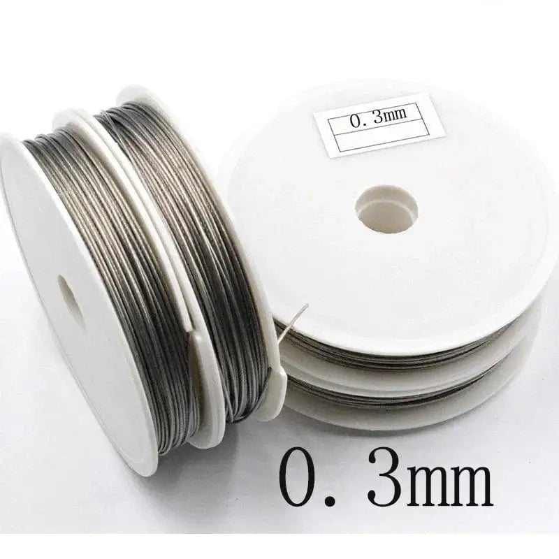 China China 0.3mm-40Meter Stainless Steel Wire 0.3/0.38/0.45/0.5/0.6/0.7/0.8mm Never Fade Wire Cord Line Handmade DIY for Jewelry Making Bracelet&Necklace