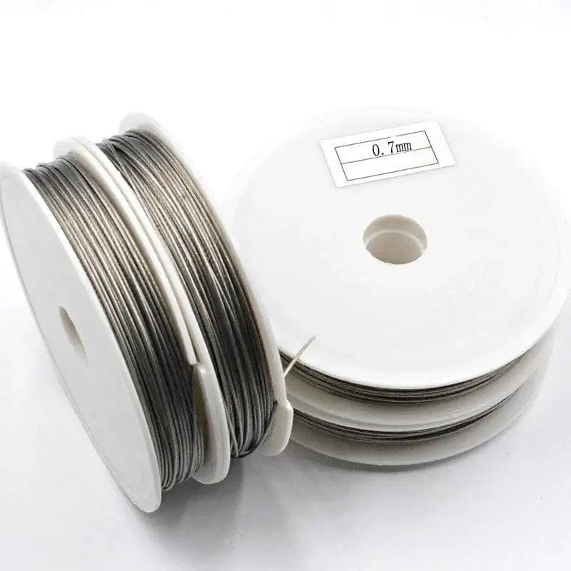 China China 0.7mm-25Meter Stainless Steel Wire 0.3/0.38/0.45/0.5/0.6/0.7/0.8mm Never Fade Wire Cord Line Handmade DIY for Jewelry Making Bracelet&Necklace