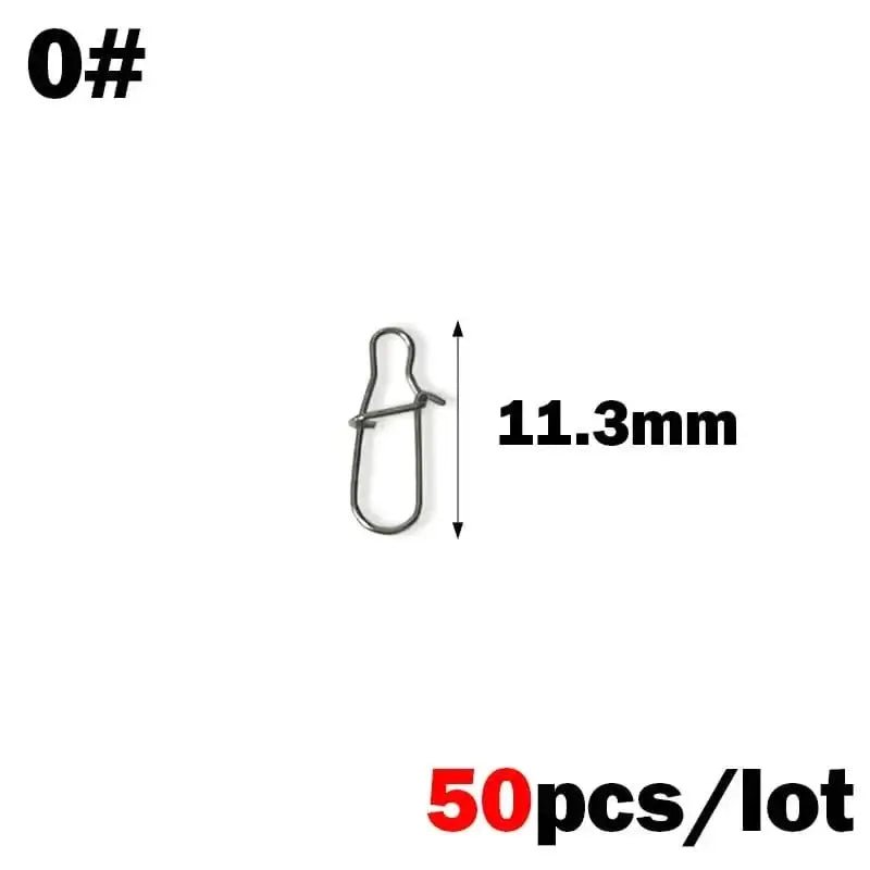 China China 0 OUTKIT 50PCS Stainless Steel Pin Swivel Fishing Accessories Connector Lure Clip Rolling Swivels Sea Fishing Tackle