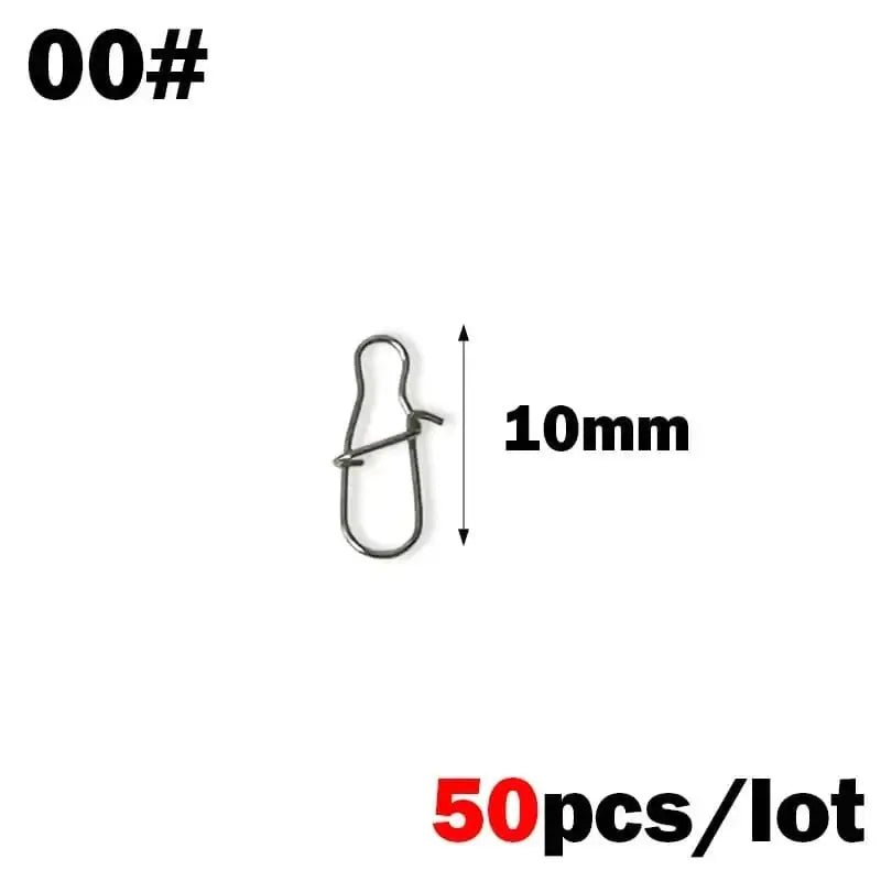 China China 00 OUTKIT 50PCS Stainless Steel Pin Swivel Fishing Accessories Connector Lure Clip Rolling Swivels Sea Fishing Tackle