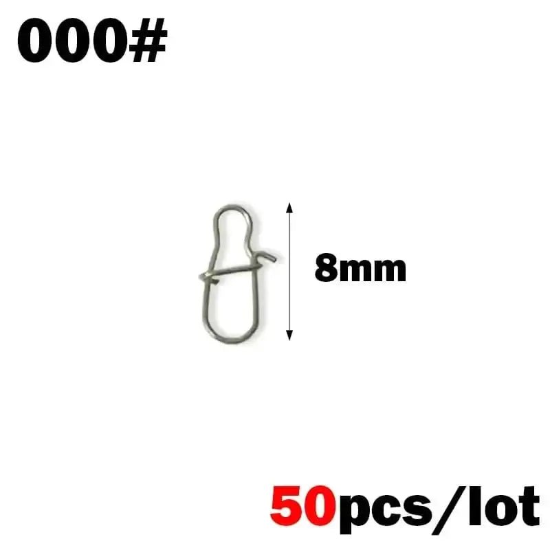 China China 000 OUTKIT 50PCS Stainless Steel Pin Swivel Fishing Accessories Connector Lure Clip Rolling Swivels Sea Fishing Tackle