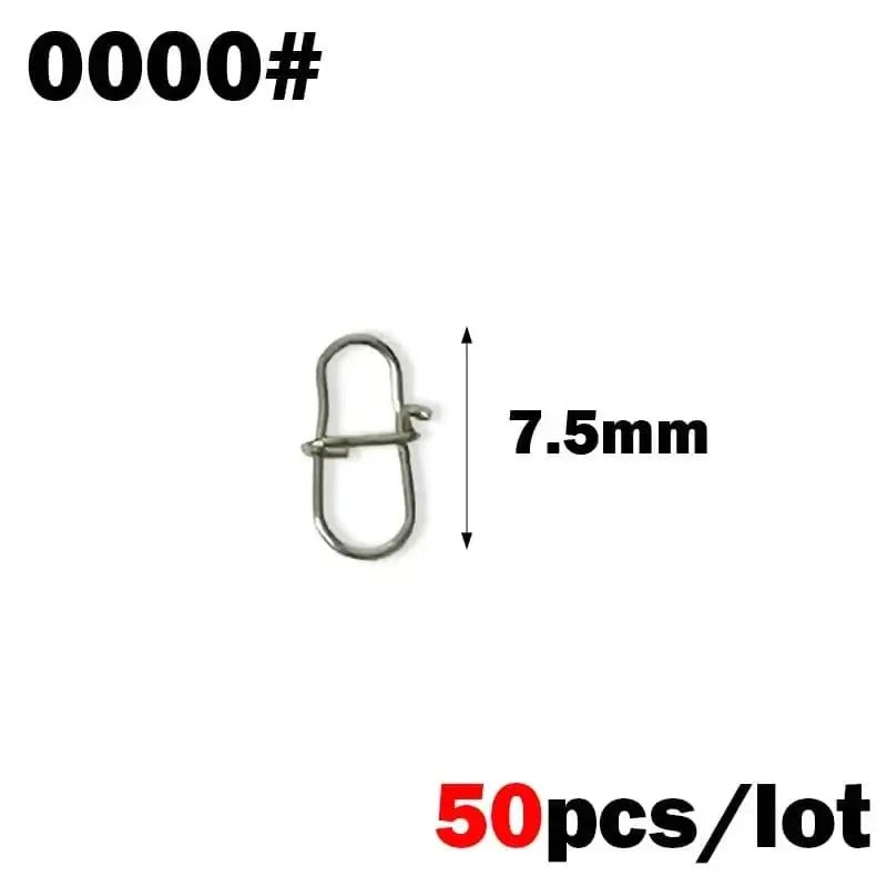 China China 0000 OUTKIT 50PCS Stainless Steel Pin Swivel Fishing Accessories Connector Lure Clip Rolling Swivels Sea Fishing Tackle