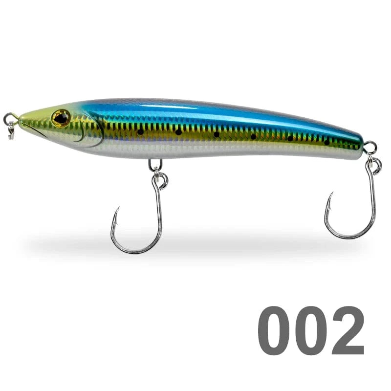 China China 002 / 197mm 93g D1 Trolling Lures Floating Pencil Fishing Baits 197mm 93g Big Stickbait Wobblers For Seabass Tuna Lungfish DT3004 Peche Tackle