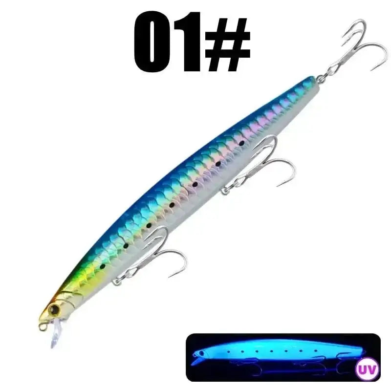 China China 01 / 163mm 33g GREENSPIDER 163mm 33g Long Casting Floating Sea Fishing Lure Ocean Beach Fishing Game Artificial Large Hard Bait Picua Seabass