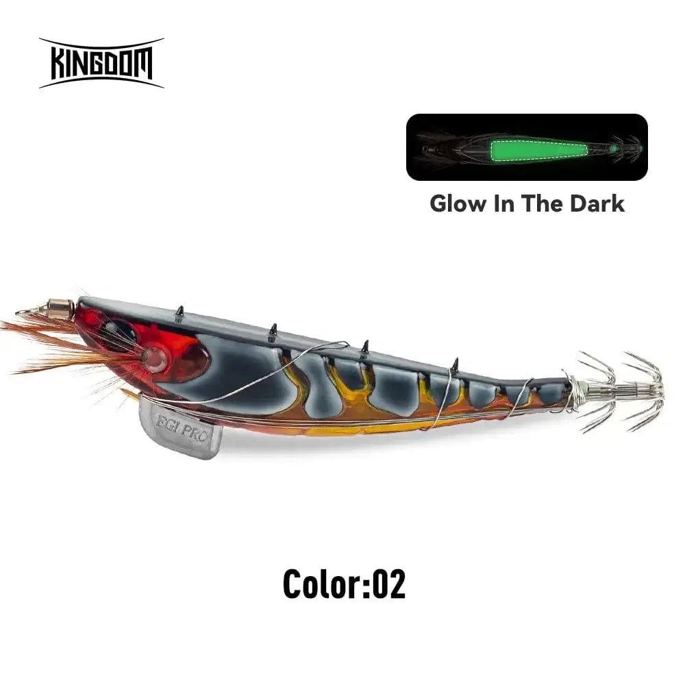 China China 02 / 115mm / CHINA Kingdom Fishing Lure Bandag EGI Pro Artificial Bait 100mm 115mm Sinking Luminous Squid Jig Octopus Cuttlefish Sea Fishing Lures