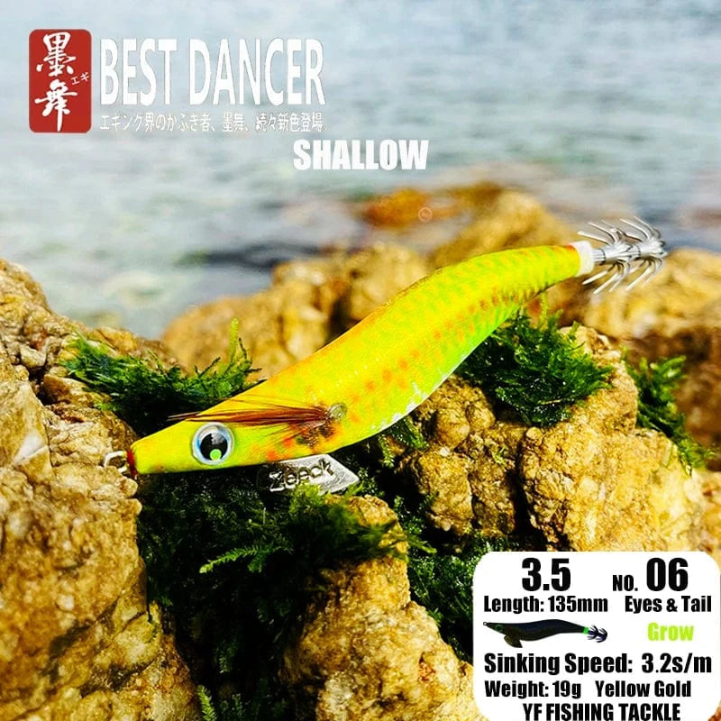 China China 06 19GRAM SHALLOW / 135mm / CHINA FUKUSHIMA 3.5 SQUID JIGS EGI LURE FISHING WOOD SHRIMP BAIT CUTTLEFISH OCTOPUS GLOW SOUND SHARP HOOKS  SILK SKIN 19GRAMS SHALLOW