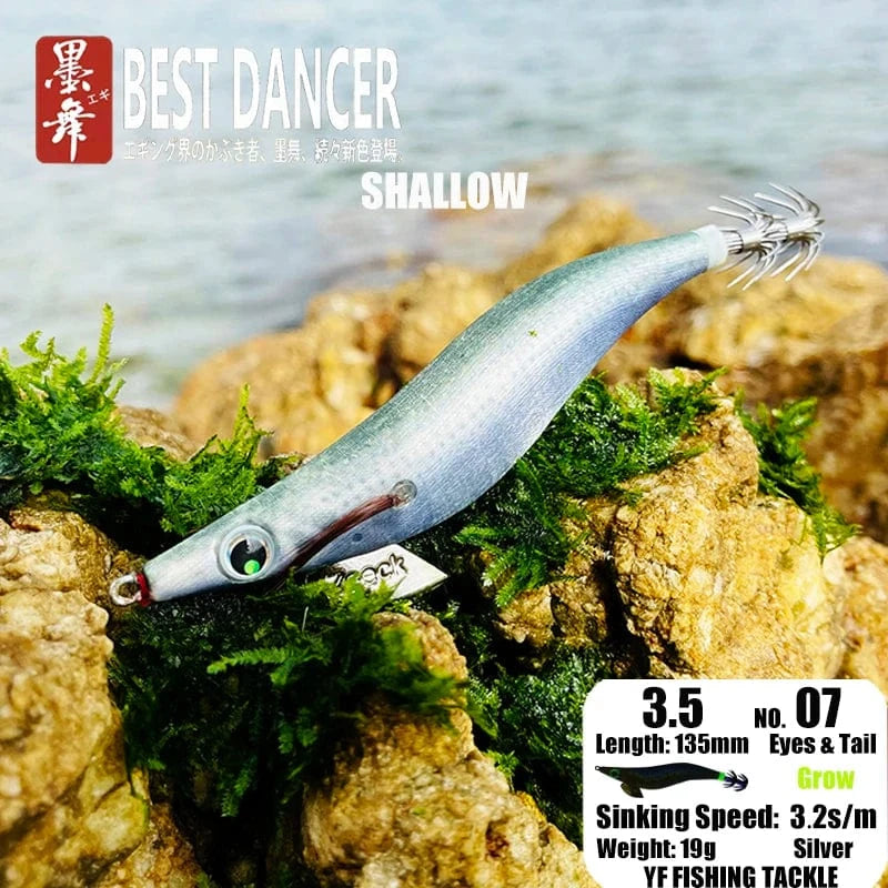 China China 07 19GRAM SHALLOW / 135mm / CHINA FUKUSHIMA 3.5 SQUID JIGS EGI LURE FISHING WOOD SHRIMP BAIT CUTTLEFISH OCTOPUS GLOW SOUND SHARP HOOKS  SILK SKIN 19GRAMS SHALLOW