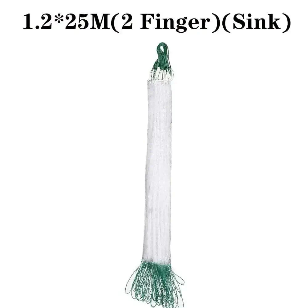 China China 1.2-25M(2)(Sink) 8/15/20/25M Nylon Hand Cast Fish Network Fishing Net Fish Mesh Trap Monofilament Netting Tackle Tool Accessories