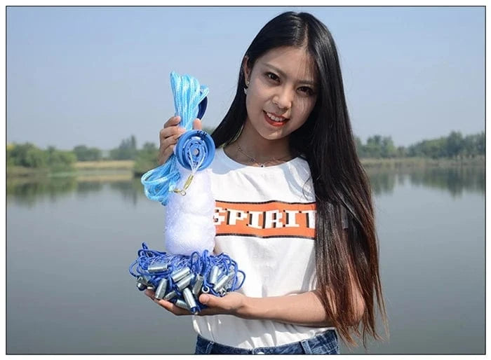 China China 1.2-3.6m With Sinker or Without Sinker Catch Fishing Net USA Cast Nets Water Hand Throw Fly Fish Network Small Grid Tool