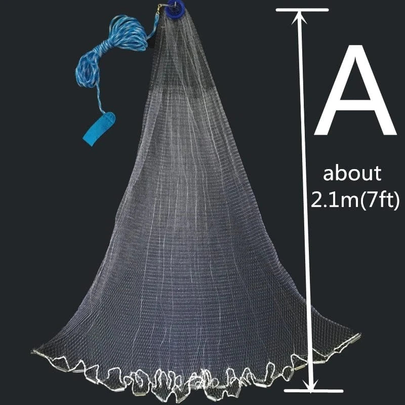 China China 1.2-3.6m With Sinker or Without Sinker Catch Fishing Net USA Cast Nets Water Hand Throw Fly Fish Network Small Grid Tool