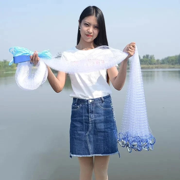 China China 1.2-3.6m With Sinker or Without Sinker Catch Fishing Net USA Cast Nets Water Hand Throw Fly Fish Network Small Grid Tool