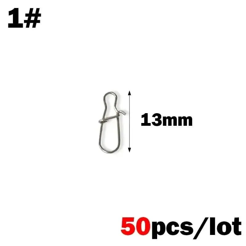 China China 1 OUTKIT 50PCS Stainless Steel Pin Swivel Fishing Accessories Connector Lure Clip Rolling Swivels Sea Fishing Tackle