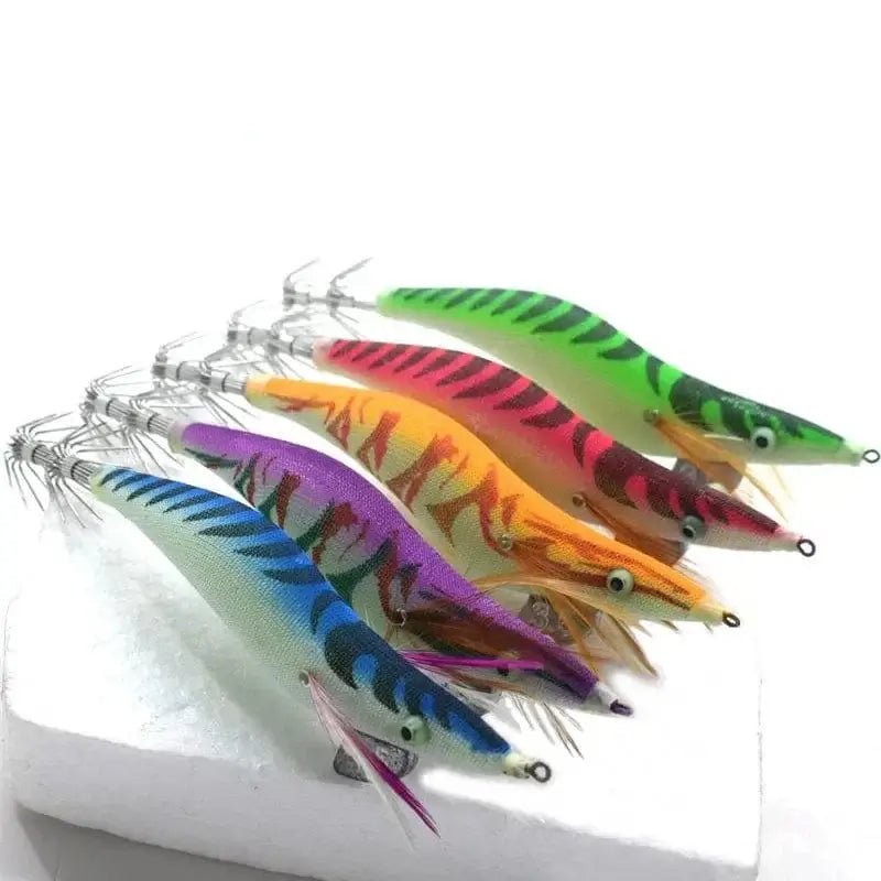 China China 1 piece of luminous wooden shrimp bait, equipped with squid hook, saltwater and freshwater artificial shrimp bait