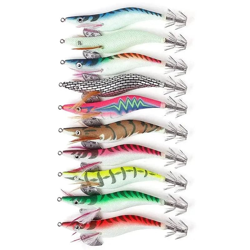 China China 1 piece of luminous wooden shrimp bait, equipped with squid hook, saltwater and freshwater artificial shrimp bait