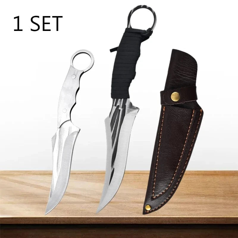 China China 1 Set Kitchen Knife Set Chef Buther Boning Knife Utility Knife Stainless Steel Handle Slicing Meat Fish Cleaver Kitchen Knives Set
