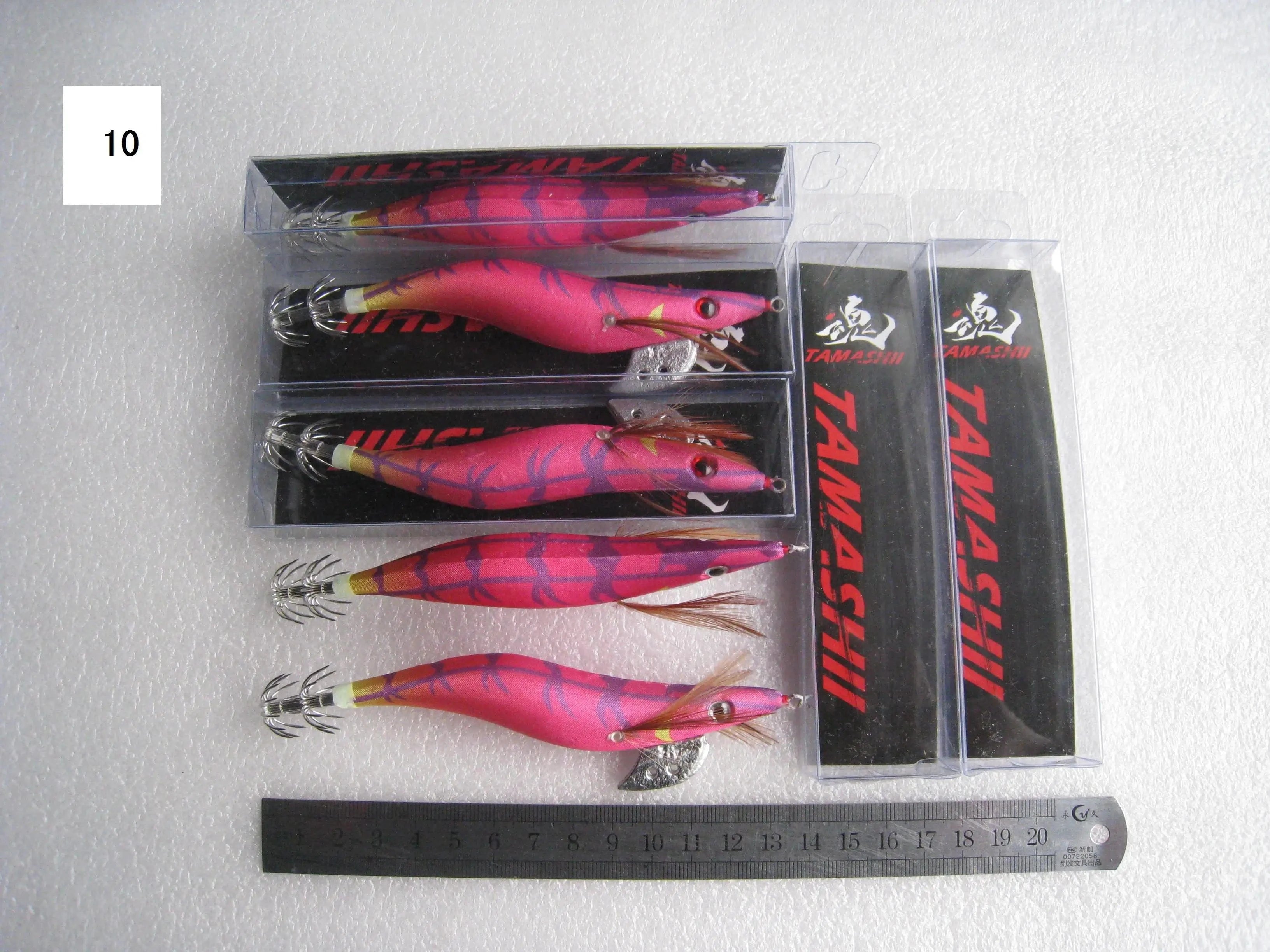 China China 10 / 2.5 20pcs 3.5#   squid jigs  (13.5cm  20g)squid hook fishing lure ,jig bait, wood shrimp.fishingtackle .