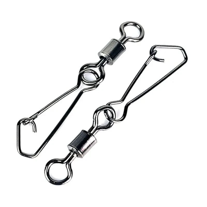 China China 10 30PCS 2# 4# 6# 8#10# 12#14#  Stainless Steel Fishing Connector Barrel Swivels Rolling Swivel Nice Snap Pin Fishing Accessories